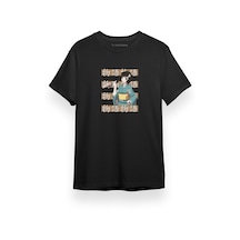 Monogatari Anime Tsukihi Araragi Lettern Poster Siyah Kısa Kol Erkek Tshirt 001