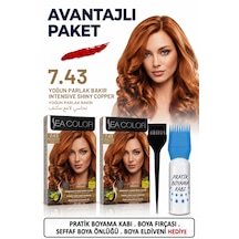 Sea Color Set Saç Boyası 7.43 Yoğun Parlak Bakır 2 Li 2 Kutu+pratik Boya Kabı