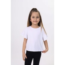 Toontoy Kids Toontoy Kız Çocuk Baskılı Bisiklet Yaka Kolu Volanlı Tişört Beyaz Toontoy Kids Toontoy Kız Çocuk Baskılı Bisiklet Yaka Kolu Volanlı Tişört Beyaz