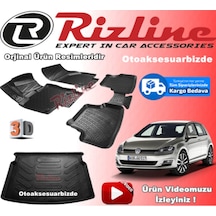 Vw Golf 7 3D Paspas + Bagaj Havuz Siyah 2013-2019 Arası Rizline