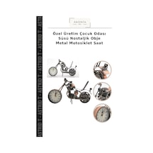 Özel Üretim Çocuk Odası Süsü Nostaljik Obje Metal Motosiklet Saat Çok Renkli