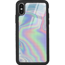 Apple Uyumlu iPhone X - Xs Neon Dama Tasarımlı Glossy Telefon Kılıfı Çok Renkli