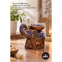 3 Adet Seramik Fil Figürlü Buhurdanlık Seramik Malzeme, Dekoratif Ev Ve Ofis Kullanımı, Incense Burner 1