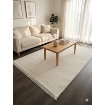 Melena Carpet Premium Modern Peluş Halı Kaymaz Taban Yumuşak Dokulu Lüks Salon Halısı Beyaz