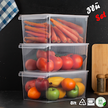 Porsima 3185 3lü 8 Lt Dolap İçi Ve Buzdolabı İçi Düzenleyici Set ŞEFFAF