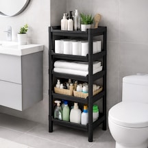 Porsima Org-75-ecom 5 Katlı Düzenleyici-banyo Mutfak Organizer Raf Siyah
