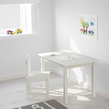 Sundvik Masa Beyaz, 76x50 Cm 2 Adet Sandalye Meridyendukkan Beyaz