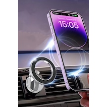1080 Derece Metal Mıknatıslı Akrobat Telefon Tutucu Kaliteli Sarsılmaz Masa Üstü Araç İçi Tel Tutucu Siyah