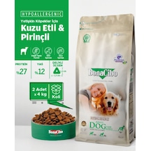 BonaCibo Adult Dog Lamb Kuzu Etli ve Pirinçli Yetişkin Köpek Maması 2 x 4 KG