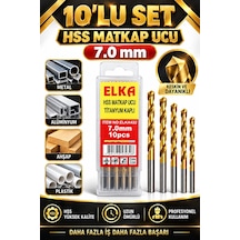 7 Mm Hss Titanyum Kaplı Matkap Ucu 10'lu Set Metal Alüminyum Ahşa