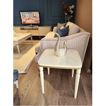 Akset Lüx Yan Sehpa Gold Krem