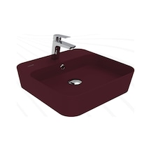 Creavit Loop Kare Masa Üstü İnce Çanak Lavabo 45 Cm Extra Berry Lp046-br