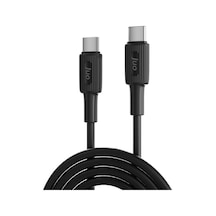 Juo JCBS61 60w Usb Type-c To Type-c Silikon Hızlı Şarj Ve Data Kablosu Siyah 1 Metre