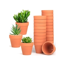 Terra Cotta Saksı, 24'lü Paket 7,5 Cm Mini Kil Saksı, Drenaj Delikli Kaktüs Çiçek Kreş Pişmiş Toprak Saksılar İç/dış Mekan Etli Bitkiler İçin, El Sanatları, Düğün Hediyesi
