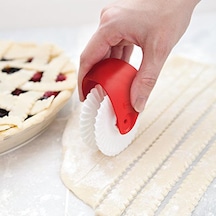 Beyaz Pasta Pasta Dekorasyon Kesici Plastik Tekerlek Silindiri Erişte Pasta Kafes Kesici Pişirme Aracı