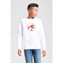Tshirthane Thundercats Logo Baskılı Unisex Çocuk Beyaz Sweatshirt Beyaz