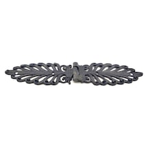 Antika Tarz Dekoratif Pirinç Yaprak Desenli Menteşe - 55x265 Mm, Oksit