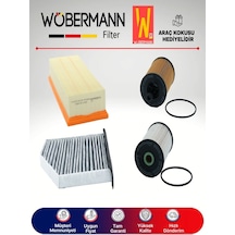 Wöbermann VW Jetta 1.9 TDI Filtre Bakım Seti 2006-2010 4'lü Karbonlu