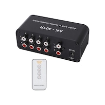 Geeksen 1 Giriş 4 Çıkış Rca Ses Dağıtıcı, Dc12v Kumanda Kontrollü Ses Kaynağı Seçici, Ses Sinyal Değiştirici Kumanda Dahili Pil İle Gönderilir