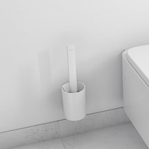 Wallstoris Modern Tuvalet Fırçası Tutacağı, Mat Beyaz, 27927700 Açık Ahşap