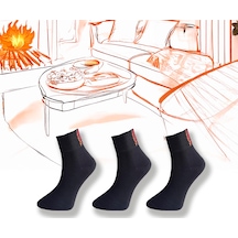 Silk Step 3'lü Paket , Siyah , Orta Uzun Konç Termal Çorap 3 Çift Siyah Siyah