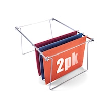 Askılı Dosya Çerçevesi, Mektup Boyutu, Ayarlanabilir 30,5 Cm İla 45,5 Cm, 2 Adet 1'li Paket Gümüş Diğer