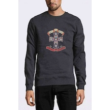 N Roses Appetite For Destruction Metal Baskılı Füme Erkek Sweat