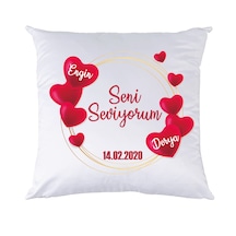 Sevgililer Günü Kalp Tasarım Isimli Yastık