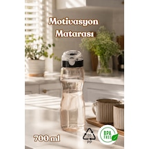 Porsima 911037-1 Bpa Free Motivasyon Sporcu Su Matarası Suluk 0,7lt Su Şişesi Gri