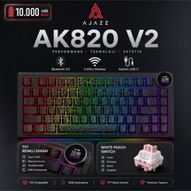 Ak820 V2 Ekranlı, Kablosuz Mekanik Oyun Klavyesi-10.000 Mah Batarya