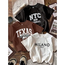 Milano-texas-orjınal Baskılı Unisex Oversize 3'lü T-shirt Paketi Siyah
