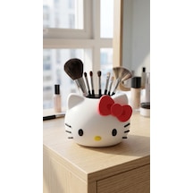 Hello Kitty Tasarımlı Makyaj Fırçalığı - Sevimli Kalemlik Ve Masa Üstü Organizer Çok Renkli