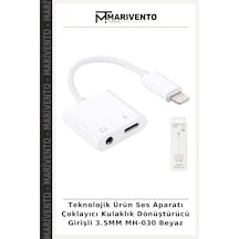 Teknolojik Ürün Ses Aparatı Çoklayıcı Kulaklık Dönüştürücü Girişli 3.5mm Mh-030 Beyaz