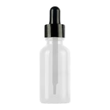 Afracam Şeffaf 50 Ml Metal Kapaklı Dropper Damlalık Cam Şişe Siyah