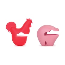 Silikon Tencere Klips Kaşıklık, 5 Cm, Kırmızı/pembe Çok Renkli