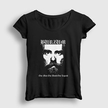 Presmono Kadın Legend Burzum T-shirt Siyah