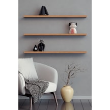 Yankı-BYEG 3lü 80 cm Safir Meşe Mdf Duvar Rafı Gizli Bağlantı Kitaplık