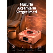 Vintage Tarz Bluetooth Hoparlör Gece Işığı Ve Zaman Göstergeli Yeni Nesil - Lisinya