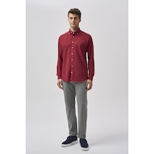 Bisse Bisse Studio Erkek Uzun Kollu Pamuk Bordo Cepsiz Gömlek Bsgmczg25560 C25 Bordo
