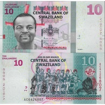 Esvatini Swaziland 10 Emalangeni Yabancı Kağıt Para Çil Koleksiyon Para