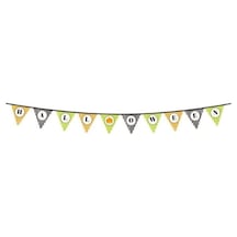 Cadılar Bayramı Kabak Temalı Halloween Yazılı Banner Süs Flama 3 Metre Yetişkin