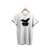 Buldog Baskılı Beyaz T-shirt Beyaz