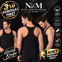Erdem Erkek Siyah Likralı Sporcu Atlet-3'lü Paket- 1121sw