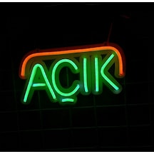 Açık Neon Yazı Led Neon Yazı-Yeşil - Turuncu