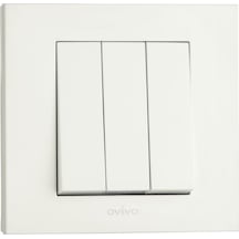 15 Adet Ovivo Grano Beyaz Üçlü Anahtar Çerçeve Dahildir