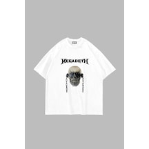 Tarzsokak Adrift Megadeth Baskılı Beyaz Unisex Oversize