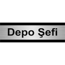Depo Şefi 5x20cm Gümüş Renk Metal Yönlendirme Levhası