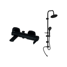 Gpd Banyo Bataryası Pedra Siyah Mbb160-S Ve Sürgülü Duş Seti Siyah