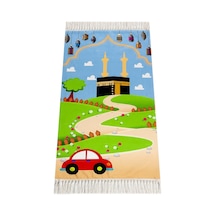 Dijital Baskılı Çocuk Seccadesi - Kabeli Arabalı - 44 X 78 cm