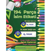 Okul Etiketi, Kalem Defter Etiketi, Fb Etiketi - 194 Adet Opak Sticker Çok Renkli